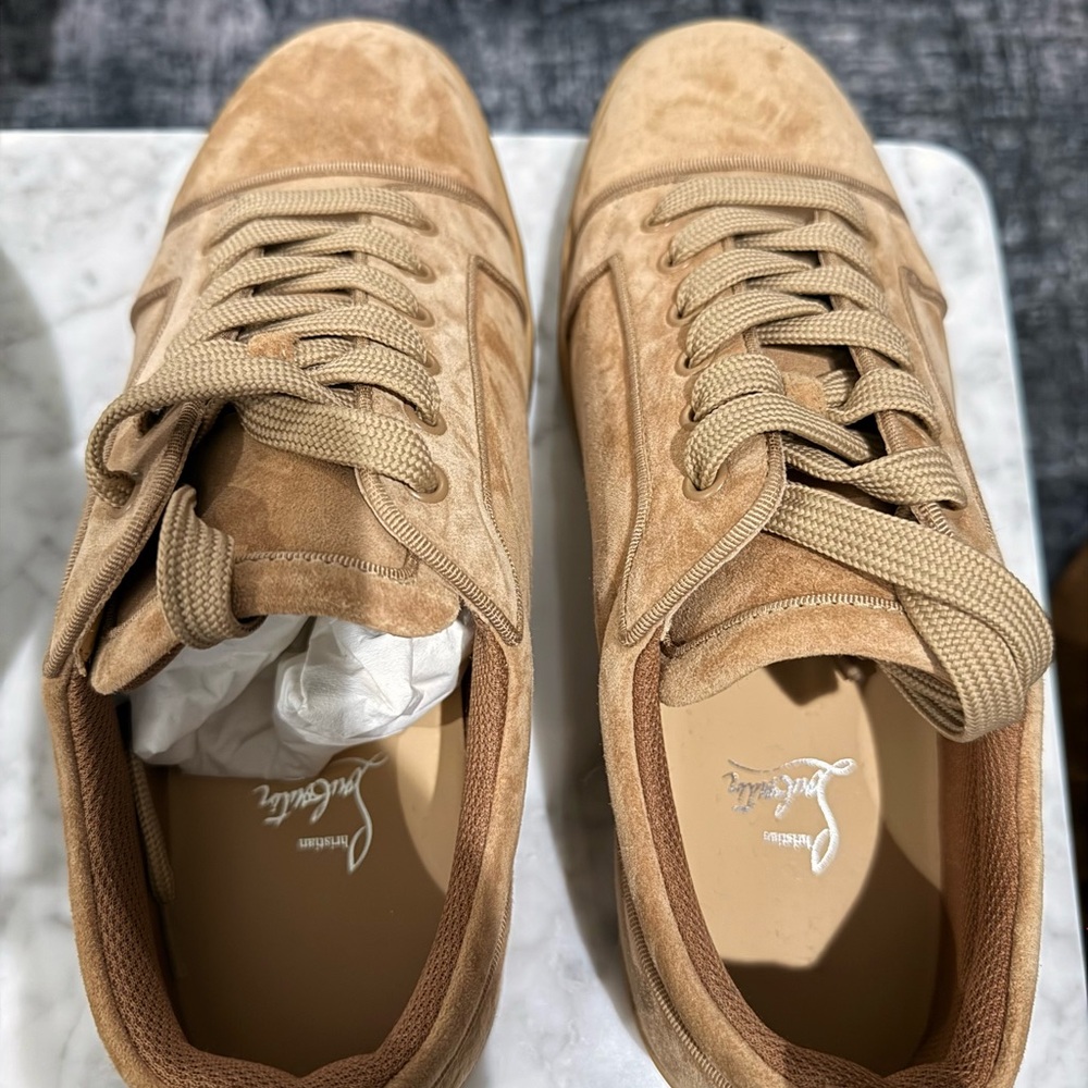 Christian Louboutin Tan Suede Athletic Shoes